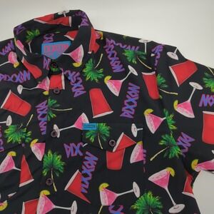 Dixxon Flannel Co Large Dancun Party Button Up Shirt Red Solo Cup Palm Trees‎